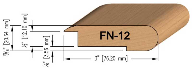 12 mm Maple Overlay Stair Nosing 