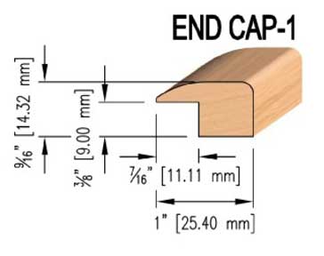 14.32 mm Oak End Caps