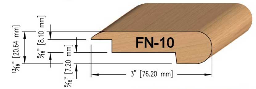 8 mm Oak Overlay Stair Nosing 