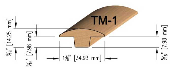 8mm Oak T-Mould 