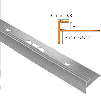 Vinpro 5mm Stair Nosing SQUARE Brushed Nickle