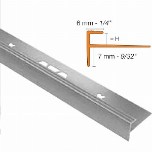 Vinpro 5mm Stair Nosing SQUARE Brushed Nickle